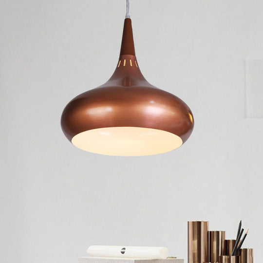 Nordic Teardrop Pendant Lighting - 8"/11"/12"W - Metal - 1 Light - Black/White/Pink