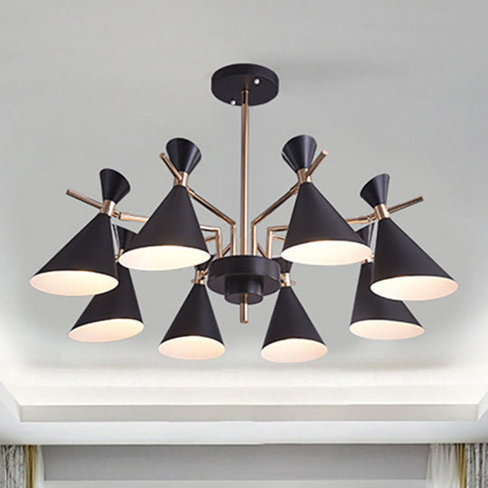 Modern Metal Horn Shade Pendant Lamp - 8 Lights For Living Room