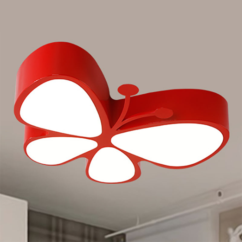Contemporary Butterfly LED Flush Ceiling Light - Classroom Metal Fixture