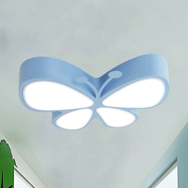 Contemporary Butterfly LED Flush Ceiling Light - Classroom Metal Fixture