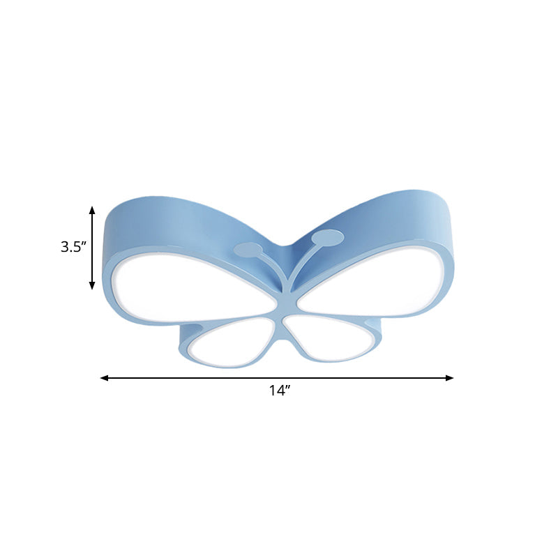 Contemporary Butterfly LED Flush Ceiling Light - Classroom Metal Fixture