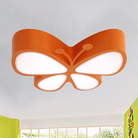 Contemporary Butterfly LED Flush Ceiling Light - Classroom Metal Fixture