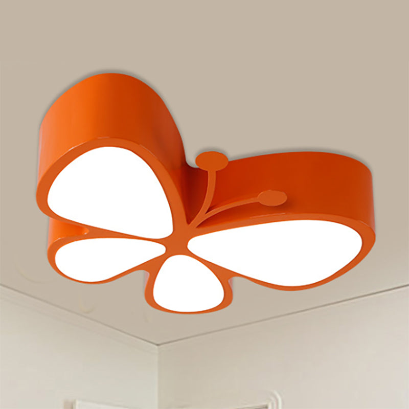Contemporary Butterfly LED Flush Ceiling Light - Classroom Metal Fixture