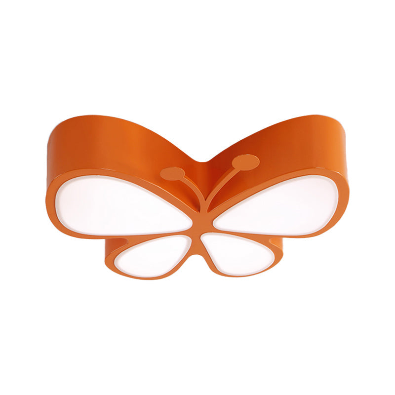 Contemporary Butterfly LED Flush Ceiling Light - Classroom Metal Fixture