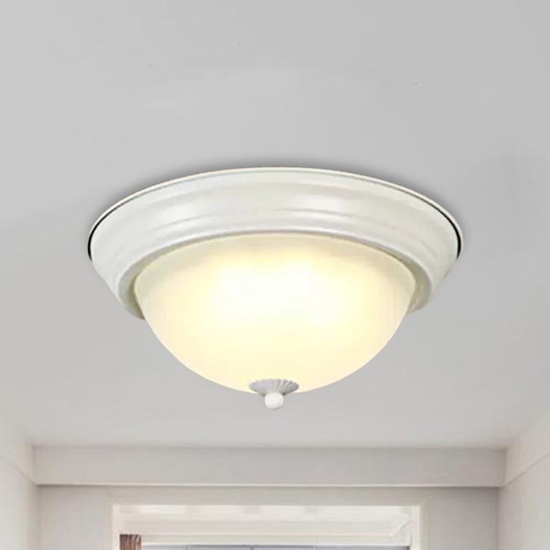 Flush Mount Milk Glass Macaron Loft Ceiling Light for Hallway Bathrooms