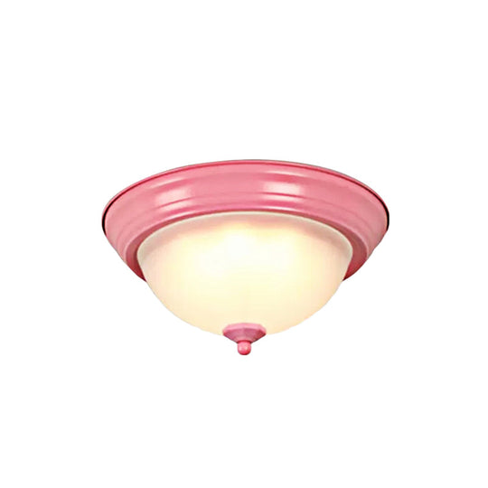 Flush Mount Milk Glass Macaron Loft Ceiling Light for Hallway Bathrooms