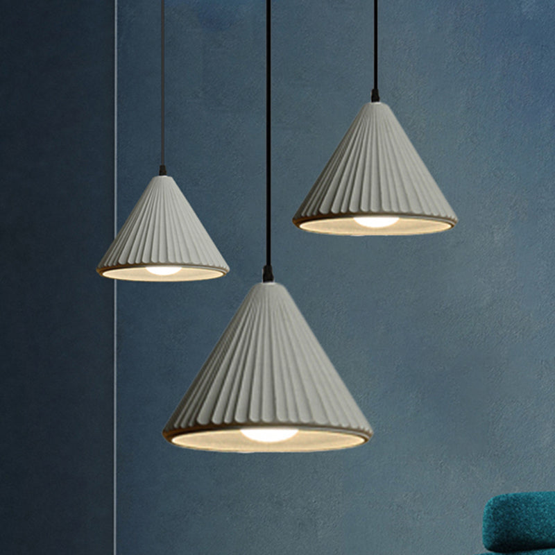 Modern Cement Cone Pendant Lamp - Stylish Light Fixture For Office Kitchen Grey / 4