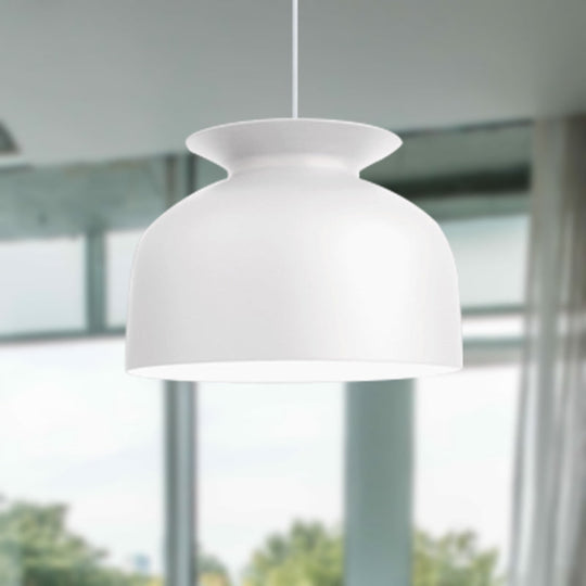 Modern Monochrome Metal Pendant Lamp with Hotel Restaurant Bowl Design