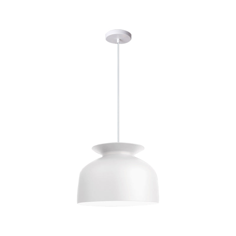 Modern Monochrome Metal Pendant Lamp with Hotel Restaurant Bowl Design