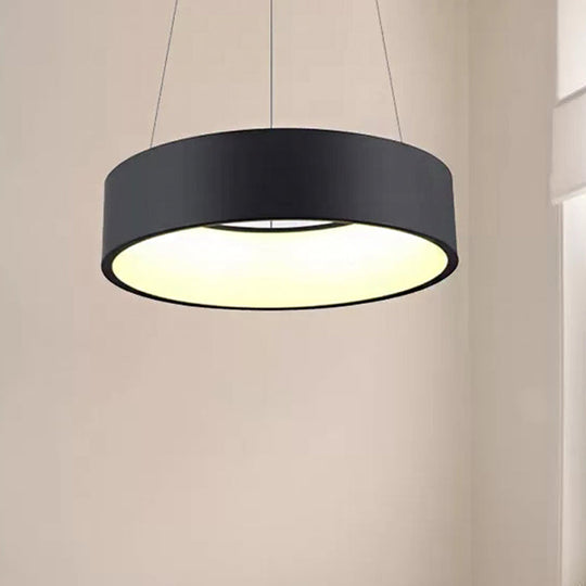 Minimalist Metal Ring Integrated LED Pendant Light - 3 Size & Color Options for Dining Room