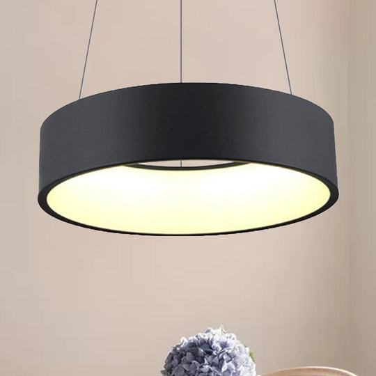 Minimalist Metal Ring Integrated LED Pendant Light - 3 Size & Color Options for Dining Room