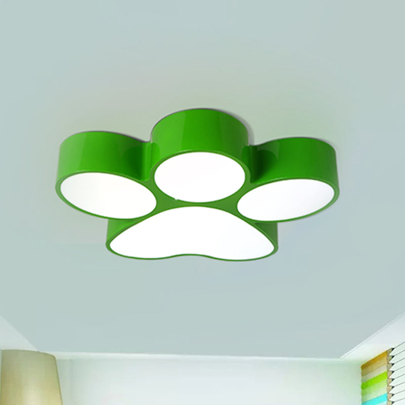 Hallway Home Paw Led Flushmount Ceiling Light - Acrylic Kids Lovely Design
