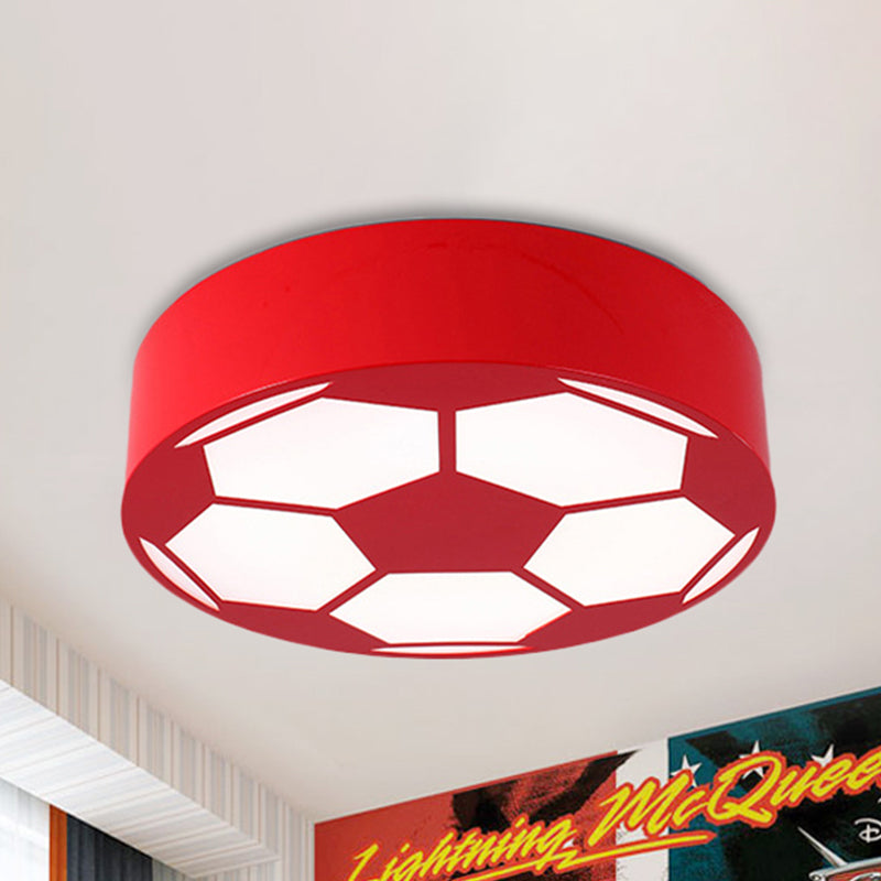 Kid's Bedroom Acrylic Flat Football Ceiling Mount Light - Sports Theme Ceiling Lamp