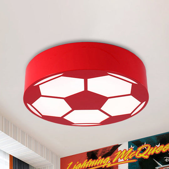 Kids Bedroom Acrylic Flat Football Ceiling Mount Light - Sports Theme Lamp