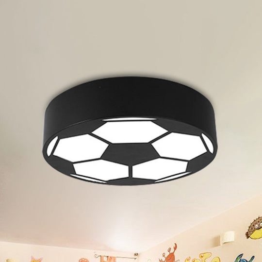 Kid's Bedroom Acrylic Flat Football Ceiling Mount Light - Sports Theme Ceiling Lamp
