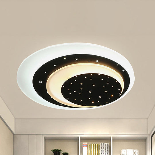 Starlit Acrylic Crescent LED Ceiling Light: A Romantic Flushmount for Girls' Bedroom