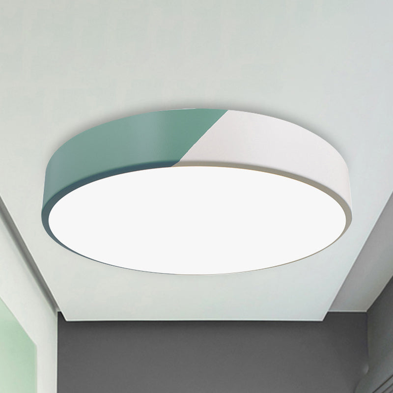 Sleek Round Flush Mount Nordic Design Ceiling Lamp with Acrylic Shade for Dining Room