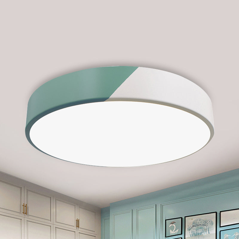 Sleek Round Flush Mount Nordic Design Ceiling Lamp with Acrylic Shade for Dining Room