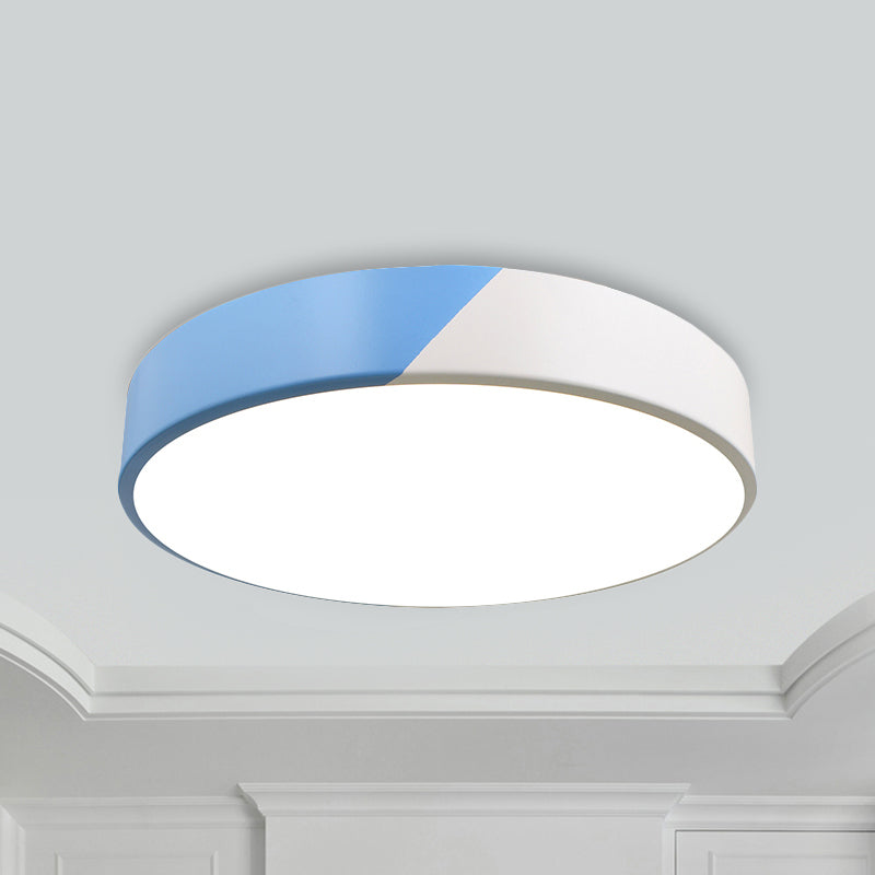 Sleek Round Flush Mount Nordic Design Ceiling Lamp with Acrylic Shade for Dining Room