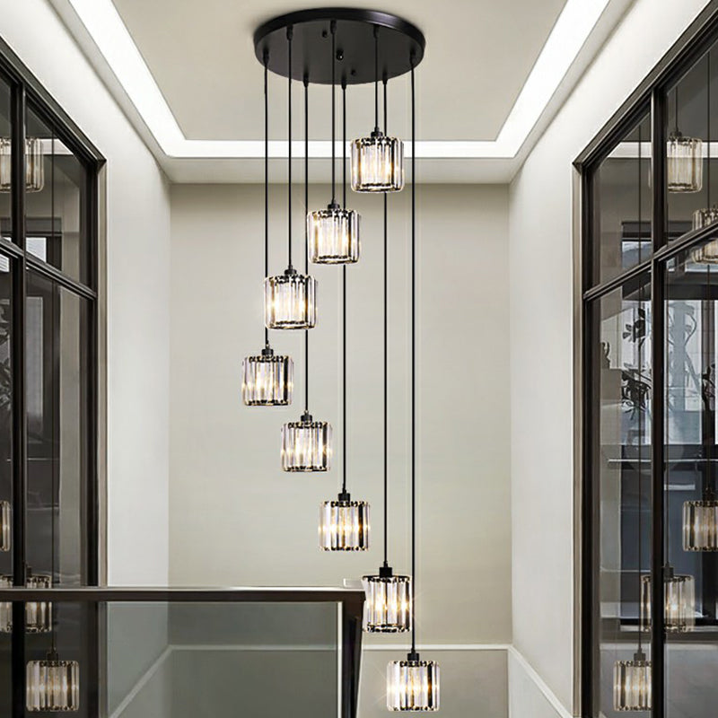 Modern Shaded Glass Multi-Light Pendant for Living Room Ceiling