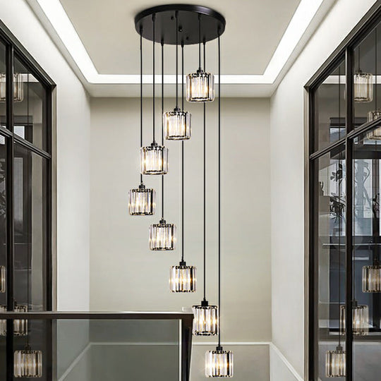 Modern Shaded Glass Multi-Light Pendant for Living Room Ceiling