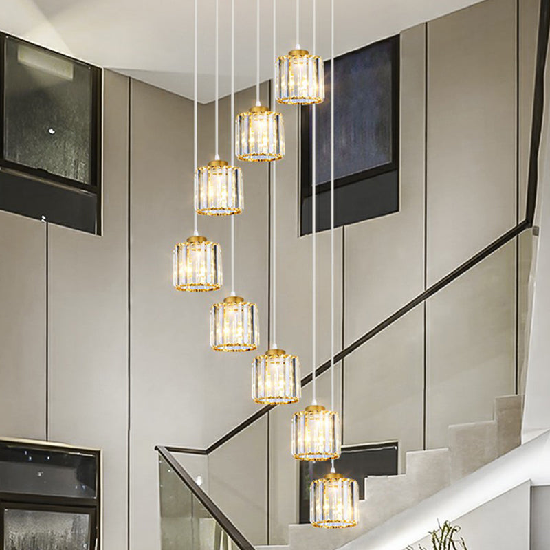 Modern Shaded Glass Multi-Light Pendant for Living Room Ceiling