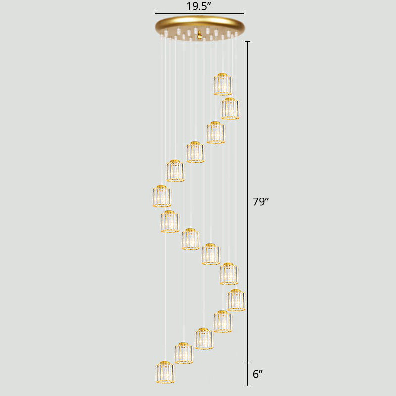 Modern Shaded Glass Multi-Light Pendant for Living Room Ceiling