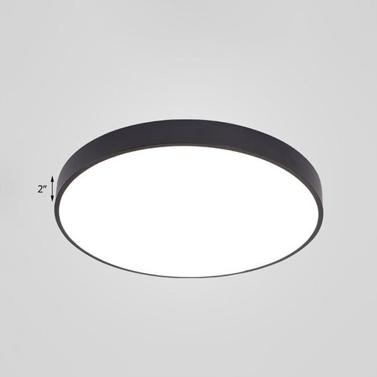 Minimalist Black LED Ceiling Lamp for Meeting Rooms with Acrylic Shade