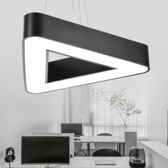 Sleek Acrylic Triangle LED Chandelier for Office Suspension Ceiling Lighting