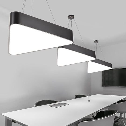 Sleek Acrylic Triangle LED Chandelier for Office Suspension Ceiling Lighting