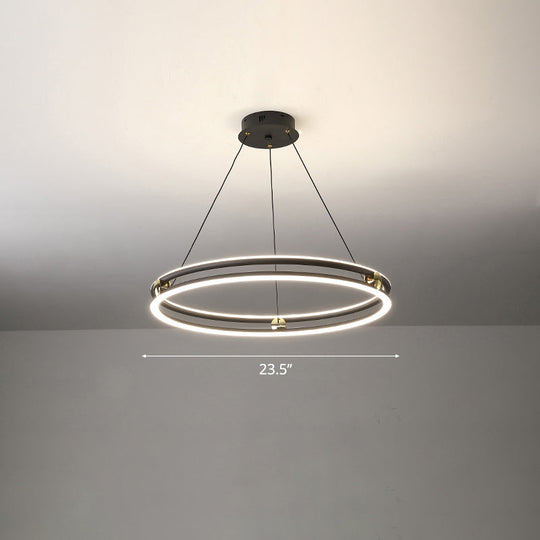 Lustre circulaire minimaliste noir et blanc