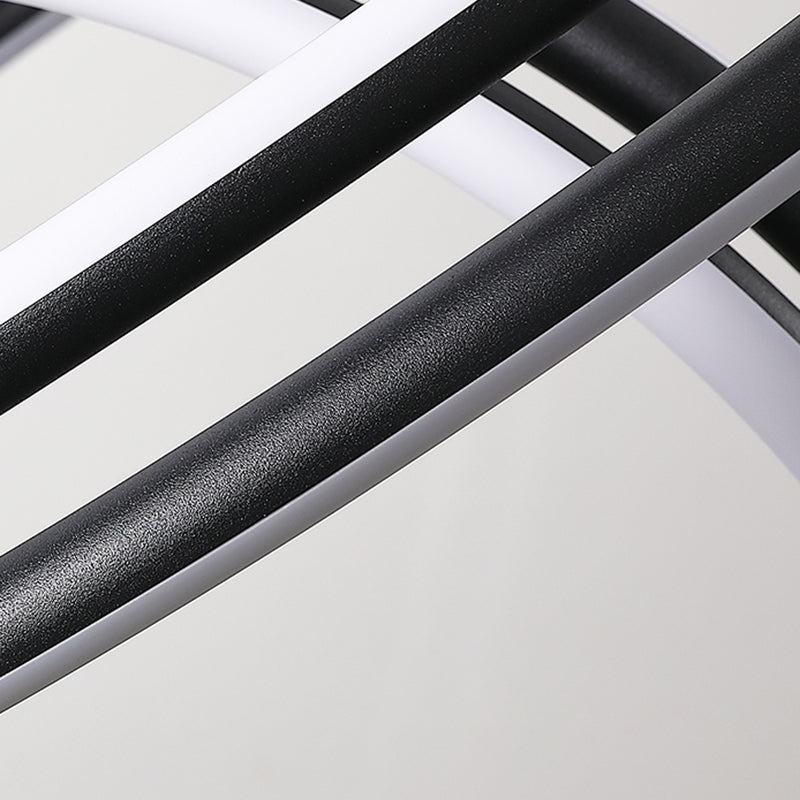 Lustre circulaire minimaliste noir et blanc