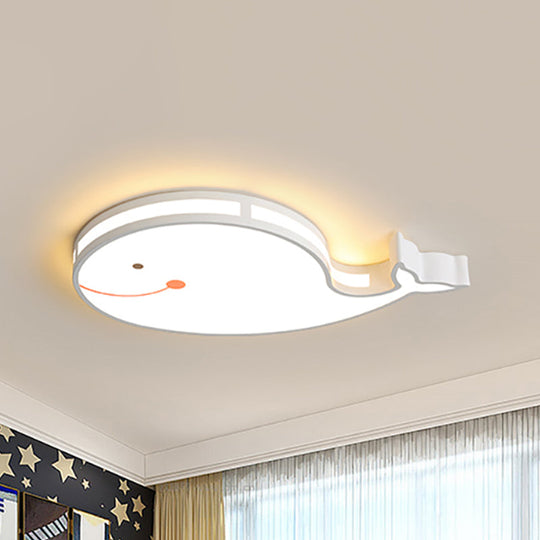 Whale Baby Cartoon LED Ceiling Light – Flush Mount Fixture for Kids’ Bedroom