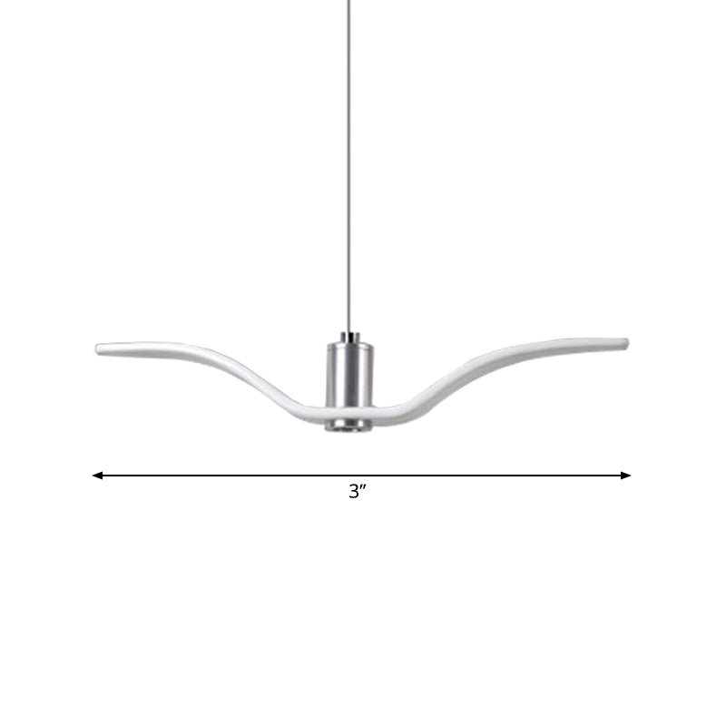 Alkalurops - Nautical Seagull Hanging Light: LED Pendant Lamp, White