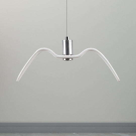 Alkalurops - Nautical Seagull Hanging Light: LED Pendant Lamp, White