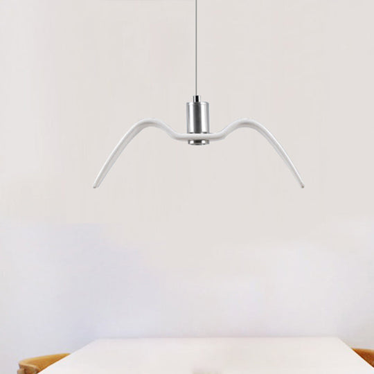 Alkalurops - Nautical Seagull Hanging Light: LED Pendant Lamp, White