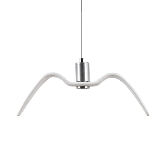 Alkalurops - Nautical Seagull Hanging Light: LED Pendant Lamp, White