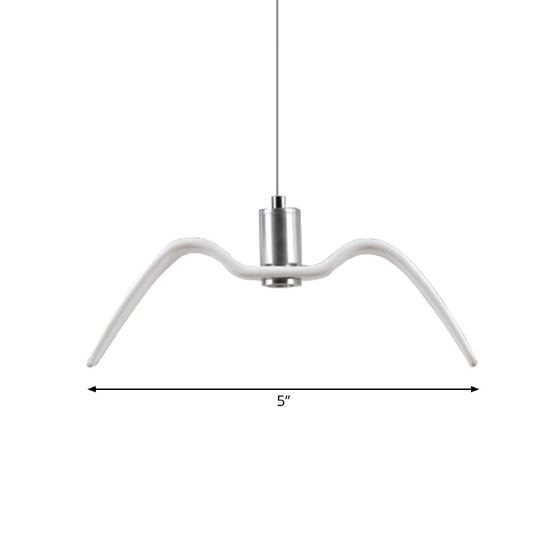 Alkalurops - Nautical Seagull Hanging Light: LED Pendant Lamp, White