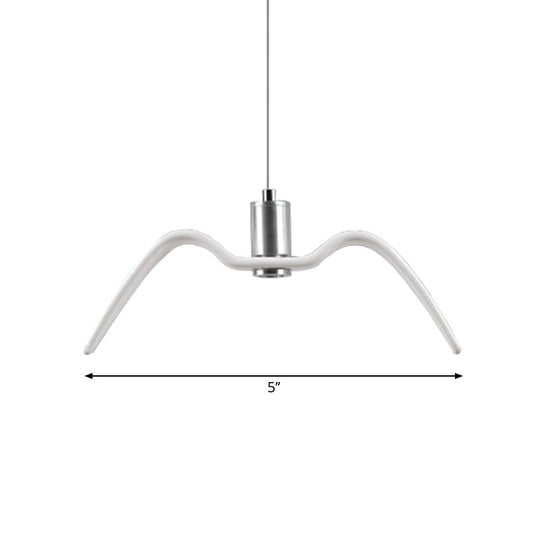 Alkalurops - Nautical Seagull Hanging Light: LED Pendant Lamp, White