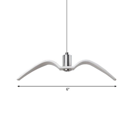 Alkalurops - Nautical Seagull Hanging Light: LED Pendant Lamp, White