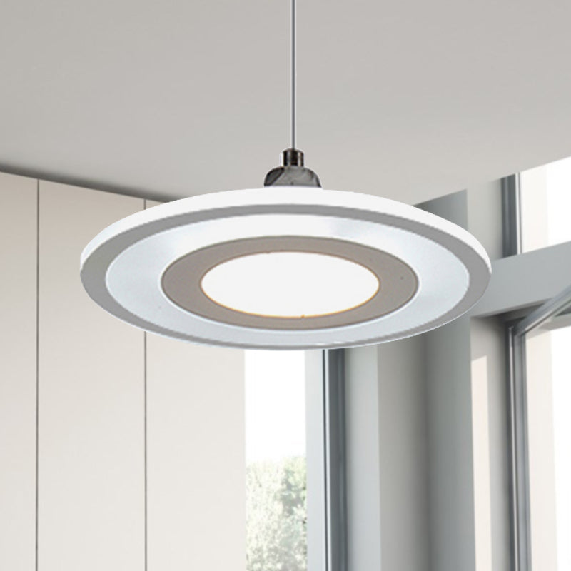 Modern LED Drop Pendant Ceiling Lamp with Acrylic White Shade - Warm/White Light