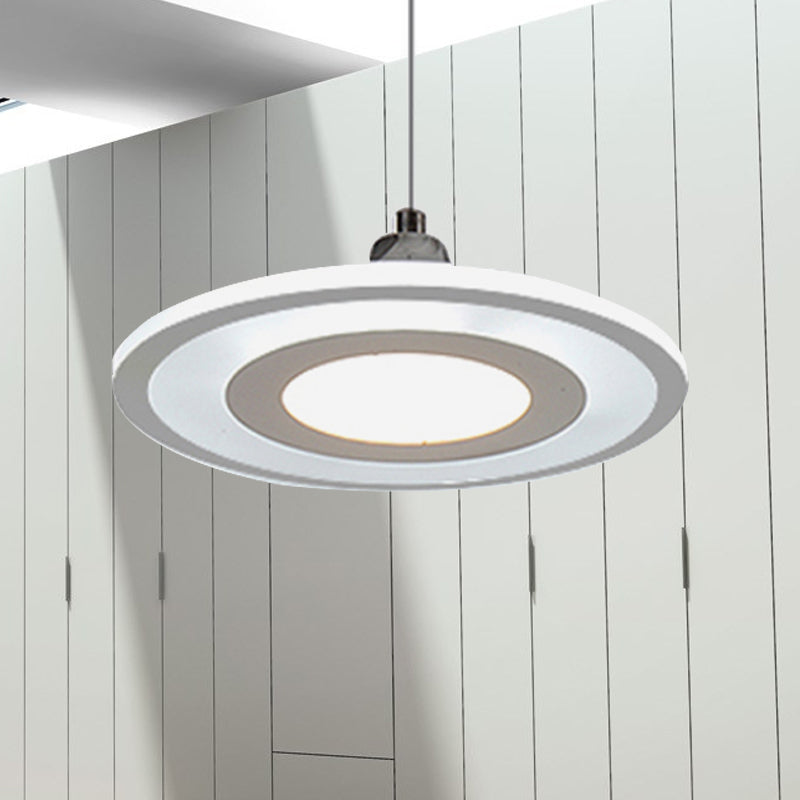 Modern LED Drop Pendant Ceiling Lamp with Acrylic White Shade - Warm/White Light