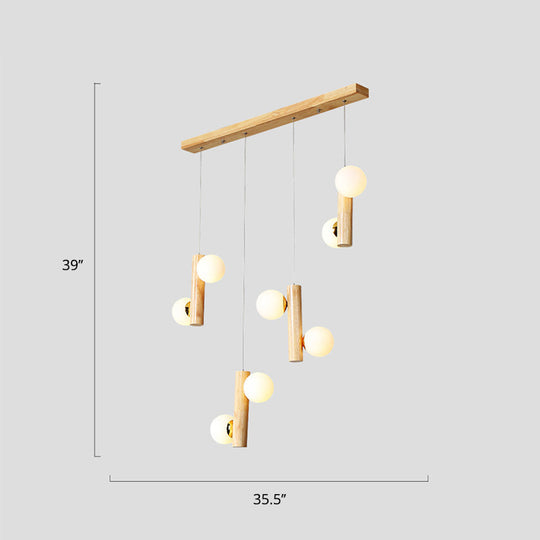 Nordic Opal Glass Ball Cluster Pendant Light for Dining Room