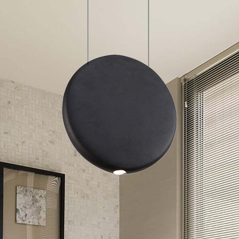 Nordic LED Resin Hanging Lamp, Black/Grey/Green, Round Suspension Pendant, Warm/White Light, 6"/8.5/12"W