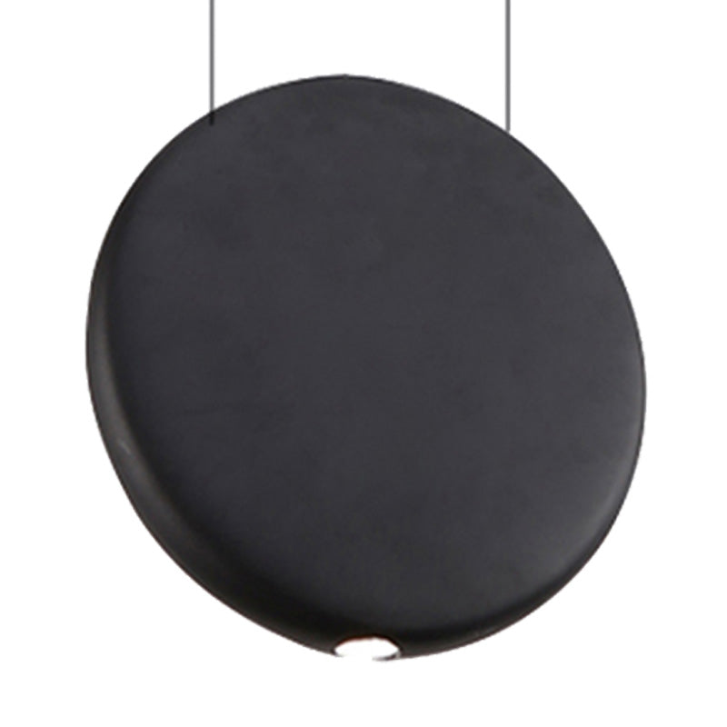 Nordic LED Resin Hanging Lamp, Black/Grey/Green, Round Suspension Pendant, Warm/White Light, 6"/8.5/12"W