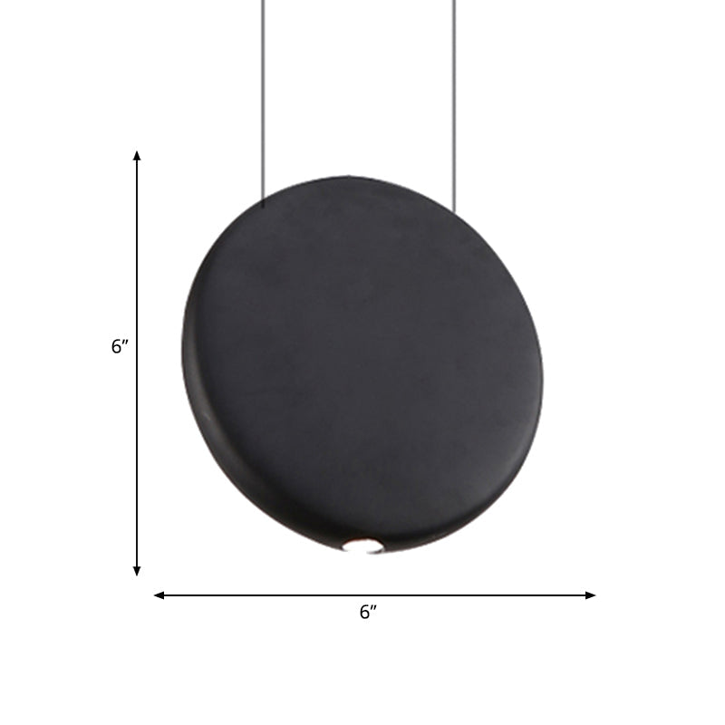 Nordic LED Resin Hanging Lamp, Black/Grey/Green, Round Suspension Pendant, Warm/White Light, 6"/8.5/12"W