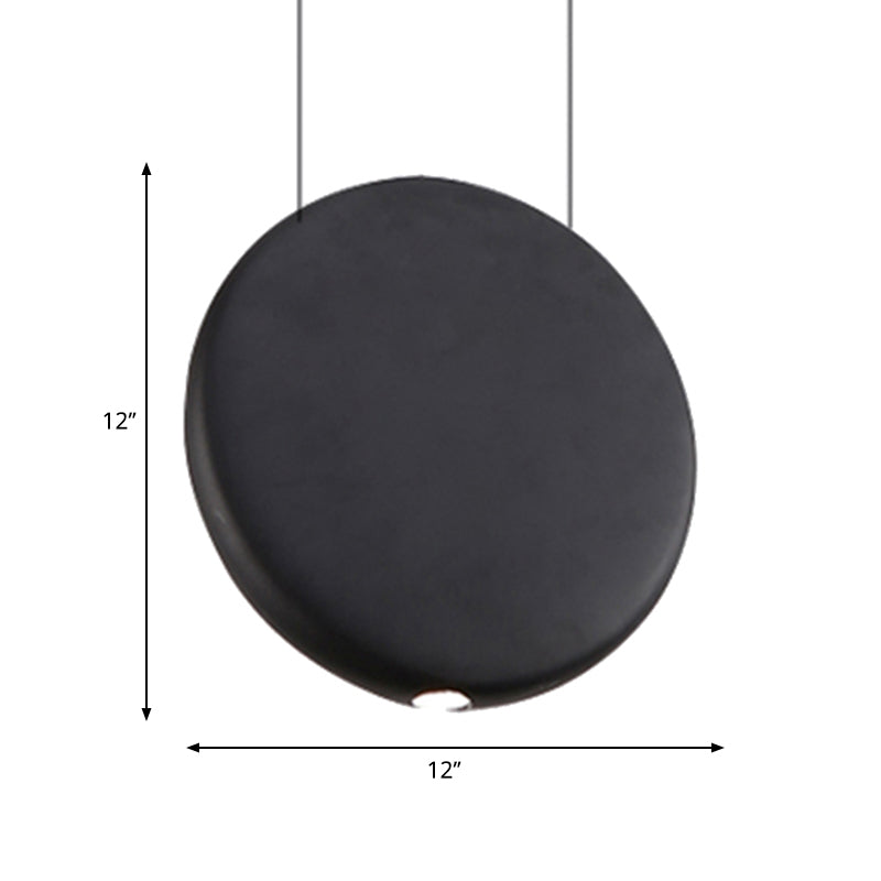 Nordic LED Resin Hanging Lamp, Black/Grey/Green, Round Suspension Pendant, Warm/White Light, 6"/8.5/12"W