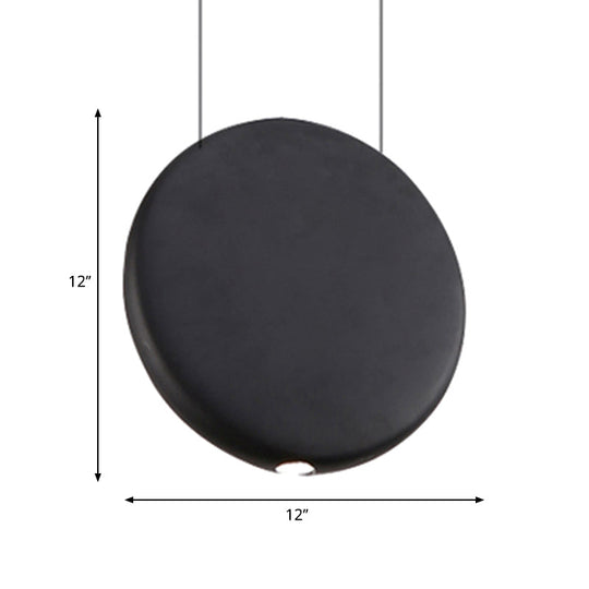 Nordic LED Resin Hanging Lamp, Black/Grey/Green, Round Suspension Pendant, Warm/White Light, 6"/8.5/12"W