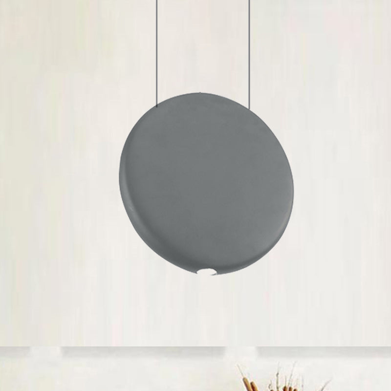 Nordic LED Resin Hanging Lamp, Black/Grey/Green, Round Suspension Pendant, Warm/White Light, 6"/8.5/12"W