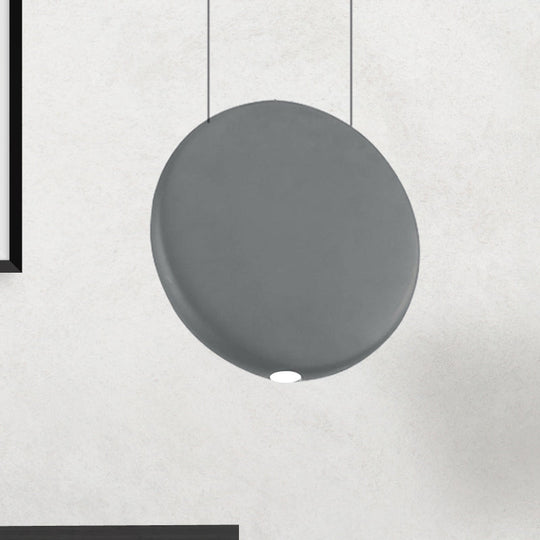 Nordic LED Resin Hanging Lamp, Black/Grey/Green, Round Suspension Pendant, Warm/White Light, 6"/8.5/12"W